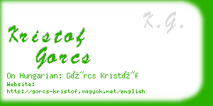 kristof gorcs business card